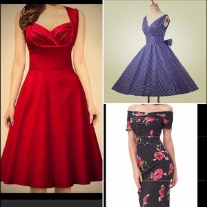 Set of 3 pinup style tea length dresses